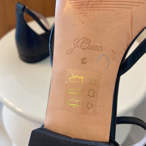 J Crew Ankle Strap Black Leather Sandals 7 - Picture 8 of 11